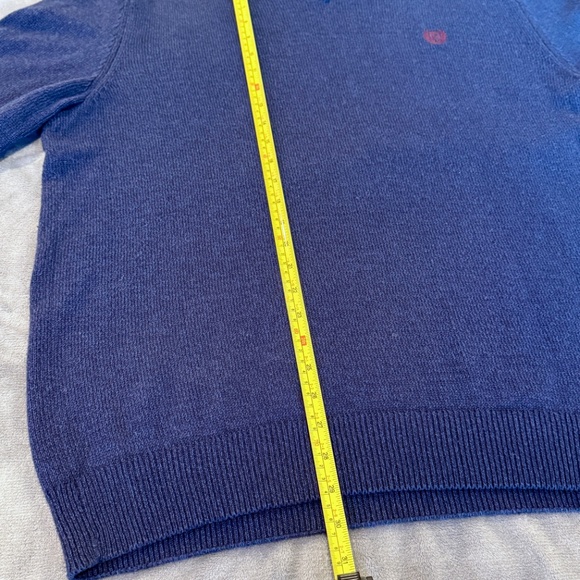 EEUC CHAPS Mens Pullover V Neck Sweater Cotton Navy Blue size Large - Picture 4 of 6